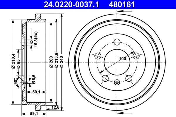 Brake Drum (24.0220-0037.1)