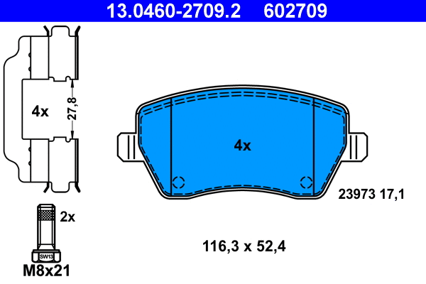 Brake Pad Set, disc brake (13.0460-2709.2)