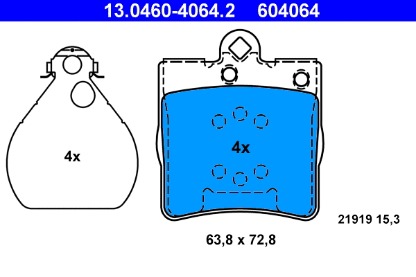 Brake Pad Set, disc brake (13.0460-4064.2)