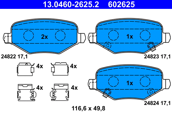 Brake Pad Set, disc brake (13.0460-2625.2)