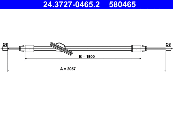 Cable Pull, parking brake (24.3727-0465.2)