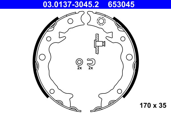 Brake Shoe Set, parking brake (03.0137-3045.2)