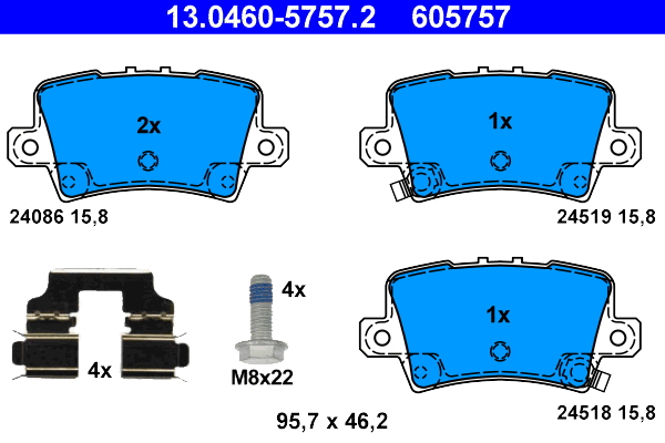 Brake Pad Set, disc brake (13.0460-5757.2)