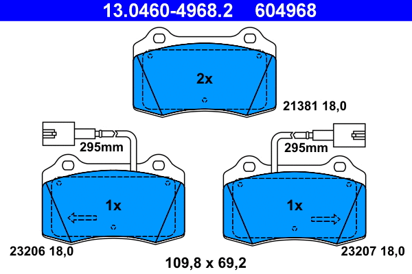 Brake Pad Set, disc brake (13.0460-4968.2)