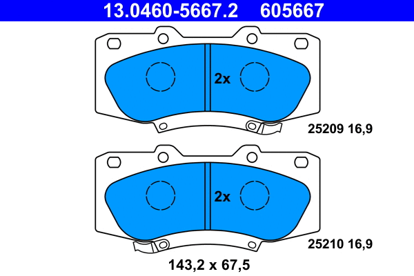 Brake Pad Set, disc brake (13.0460-5667.2)