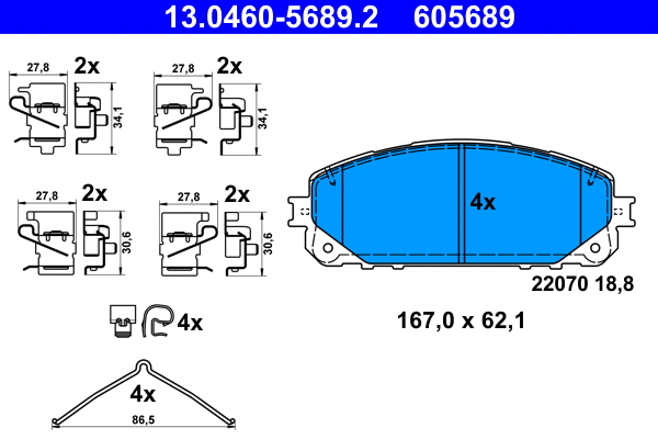 Brake Pad Set, disc brake (13.0460-5689.2)