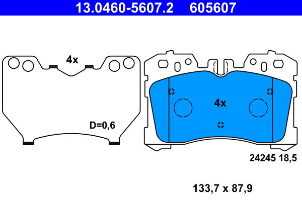 Brake Pad Set, disc brake (13.0460-5607.2)