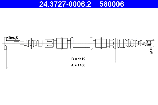 Cable Pull, parking brake (24.3727-0006.2)