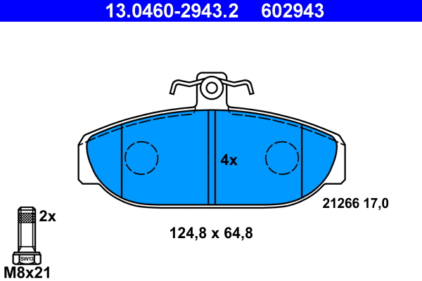 Brake Pad Set, disc brake (13.0460-2943.2)