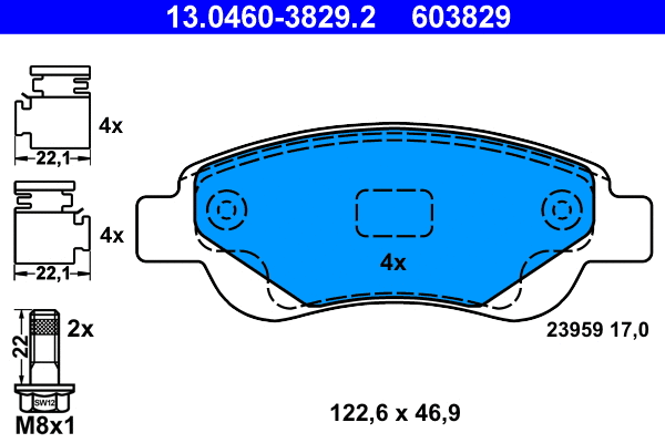 Brake Pad Set, disc brake (13.0460-3829.2)