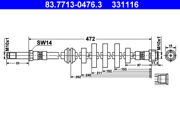 Brake Hose (83.7713-0476.3)