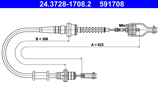 Cable Pull, clutch control (24.3728-1708.2)