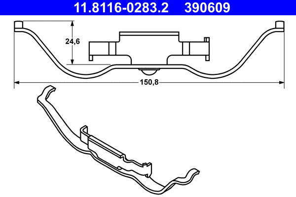 Spring, brake caliper (11.8116-0283.2)
