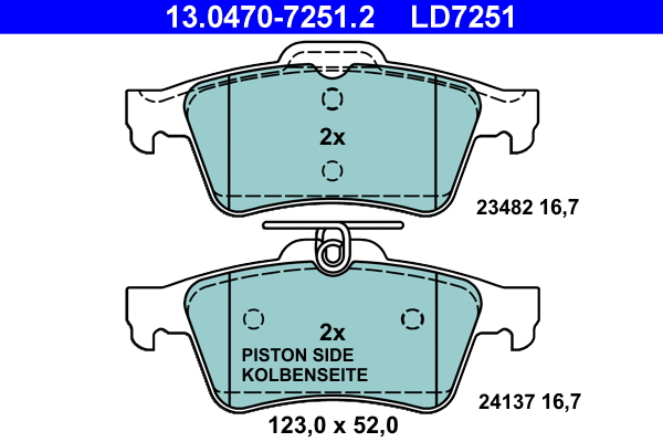 Brake Pad Set, disc brake (13.0470-7251.2)