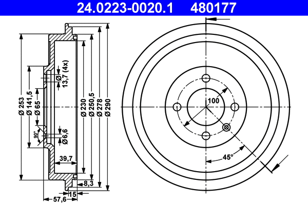 Brake Drum (24.0223-0020.1)