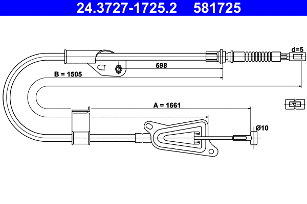Cable Pull, parking brake (24.3727-1725.2)