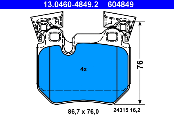 Brake Pad Set, disc brake (13.0460-4849.2)