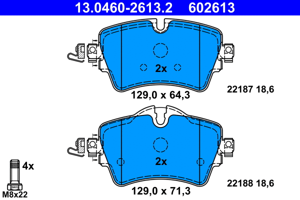 Brake Pad Set, disc brake (13.0460-2613.2)