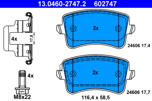 Brake Pad Set, disc brake (13.0460-2747.2)