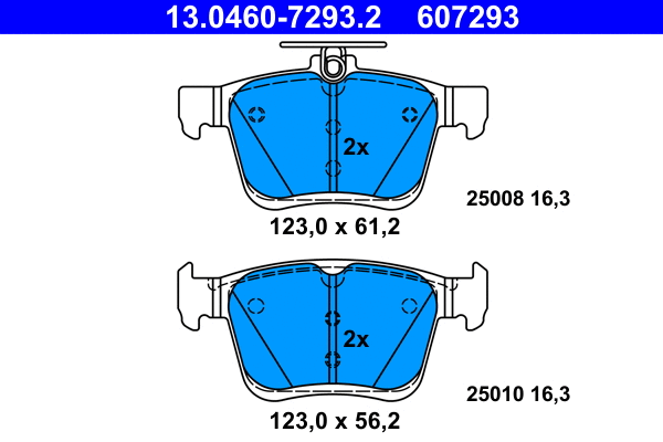 Brake Pad Set, disc brake (13.0460-7293.2)