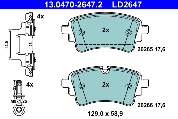 Brake Pad Set, disc brake (13.0470-2647.2)