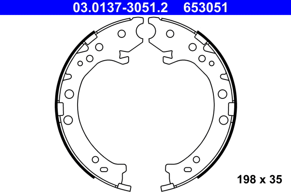 Brake Shoe Set, parking brake (03.0137-3051.2)