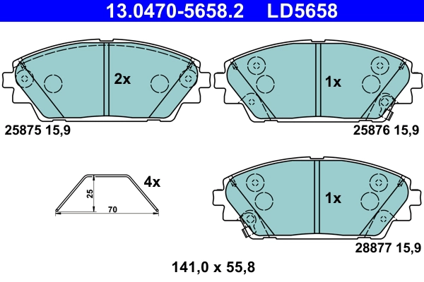 Brake Pad Set, disc brake (13.0470-5658.2)