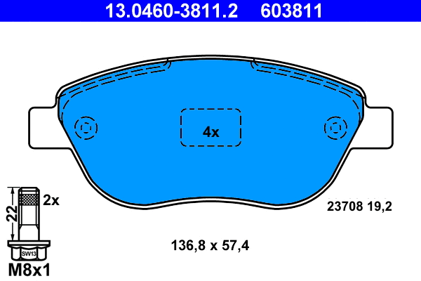 Brake Pad Set, disc brake (13.0460-3811.2)