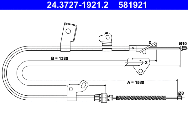 Cable Pull, parking brake (24.3727-1921.2)