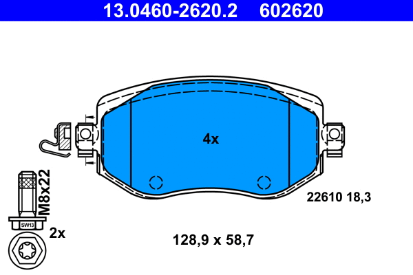 Brake Pad Set, disc brake (13.0460-2620.2)