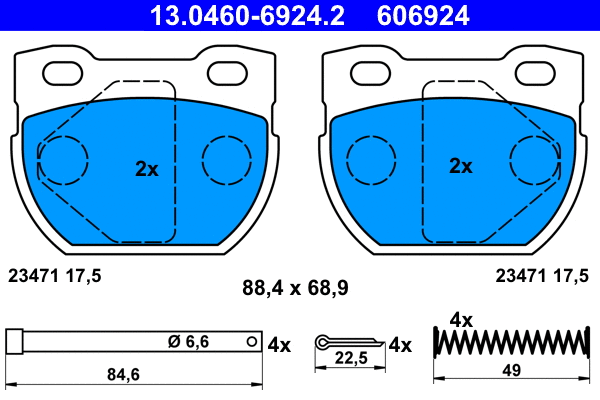 Brake Pad Set, disc brake (13.0460-6924.2)