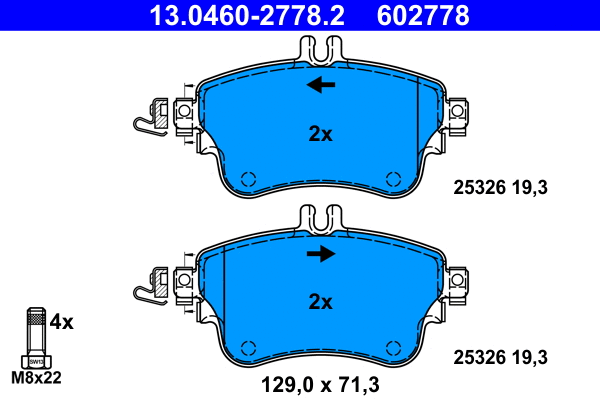 Brake Pad Set, disc brake (13.0460-2778.2)