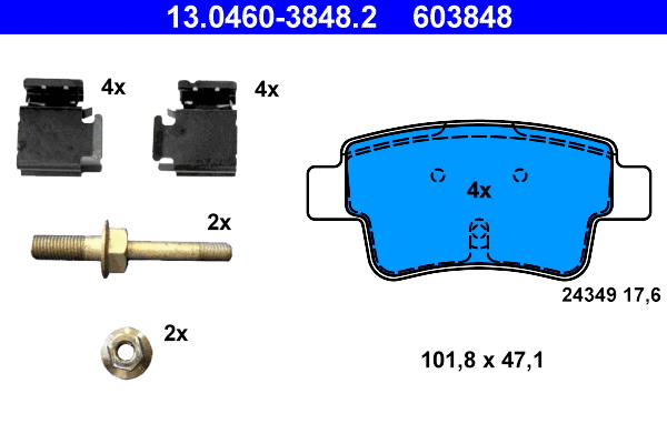 Brake Pad Set, disc brake (13.0460-3848.2)