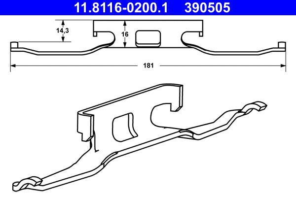 Spring, brake caliper (11.8116-0200.1)