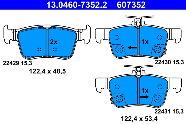 Brake Pad Set, disc brake (13.0460-7352.2)