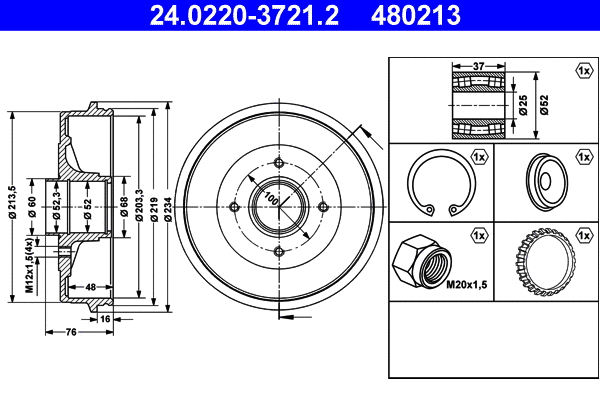 Brake Drum (24.0220-3721.2)