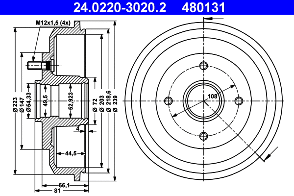Brake Drum (24.0220-3020.2)