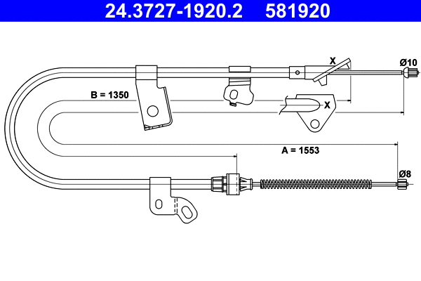 Cable Pull, parking brake (24.3727-1920.2)