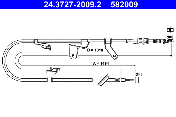 Cable Pull, parking brake (24.3727-2009.2)