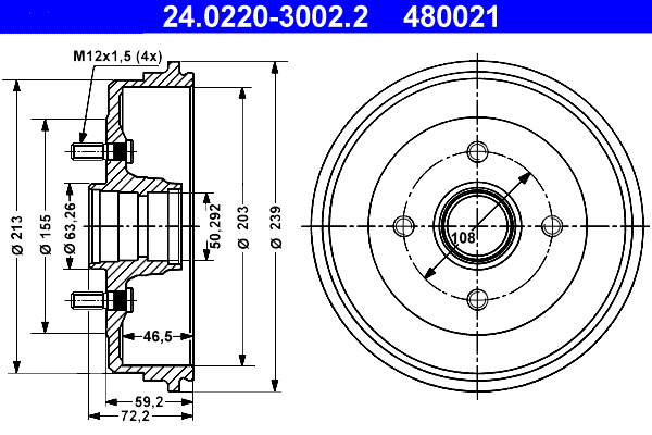 Brake Drum (24.0220-3002.2)