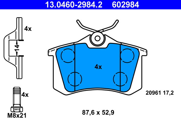 Brake Pad Set, disc brake (13.0460-2984.2)