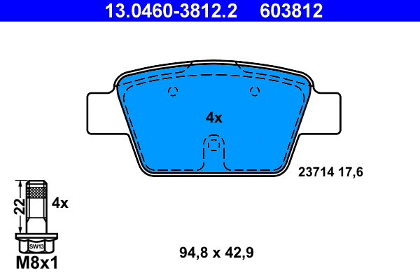 Brake Pad Set, disc brake (13.0460-3812.2)