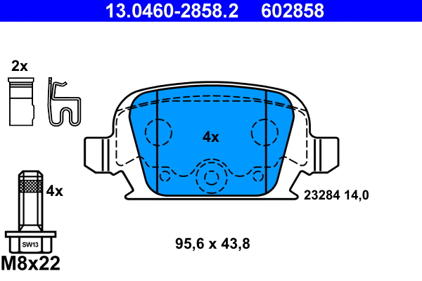 Brake Pad Set, disc brake (13.0460-2858.2)