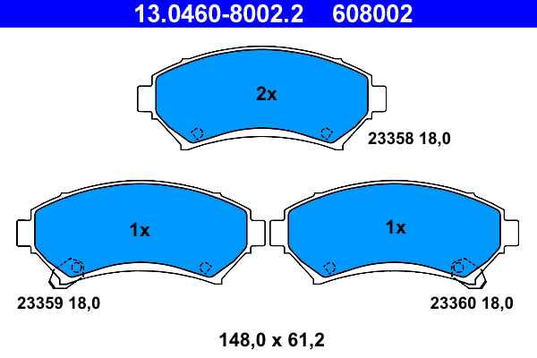 Brake Pad Set, disc brake (13.0460-8002.2)