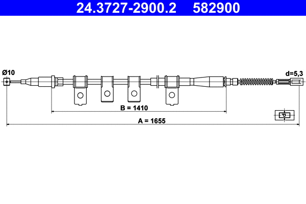 Cable Pull, parking brake (24.3727-2900.2)