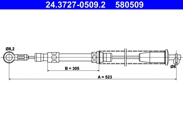Cable Pull, parking brake (24.3727-0509.2)