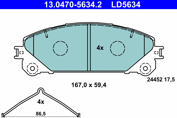 Brake Pad Set, disc brake (13.0470-5634.2)