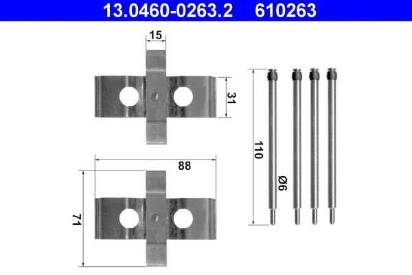 Accessory Kit, disc brake pad (13.0460-0263.2)