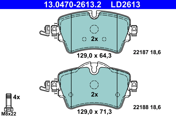 Brake Pad Set, disc brake (13.0470-2613.2)