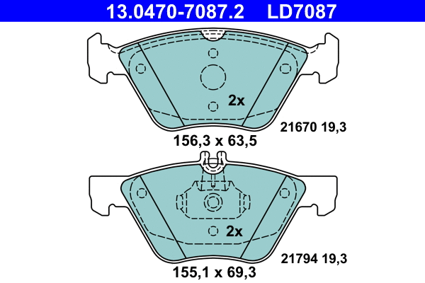 Brake Pad Set, disc brake (13.0470-7087.2)